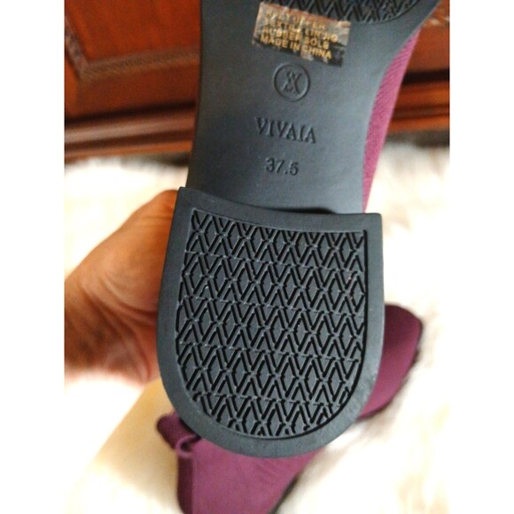 VIVAIA RYAN PRO Women Sz 7 Square Toe Water Repellent Knit Ankle Boots Burgundy - Picture 9 of 11